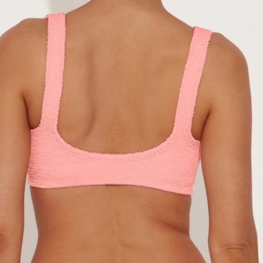 New Hunza g Bonnie bikini top in peach one size - Picture 2 of 4